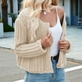 thumbnail image 6 of Women'S Long Sleeve Cropped Knit Cardigan 2025 Casual Button Down Crochet Sweater Tops with Pockets  XL, 6 of 7