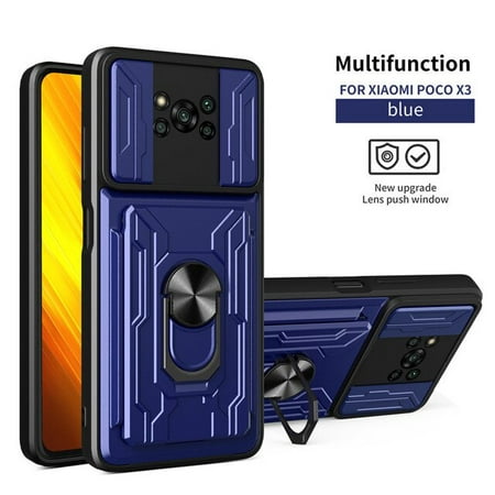For Xiaomi Poco X 3 X3 NFC Case Shockproof Armor Card Slot Phone Case For Mi PocoPhone X3Pro PocoX3 Pro Ring Magnetic Cover