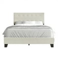 thumbnail image 2 of Castle Place Elegant Button Tufted Linen Upholstered Twin Bed, Beige, 2 of 11