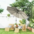thumbnail image 2 of Outsunny Parasol de Marché Rond 3 m x 2,4 m, Parasol de Terrasse, Gris Pâle, 2 of 10