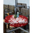 thumbnail image 2 of Christmas Tablecloth with Umbrella Hole and Zipper Christmas Tree Outdoor Tablecloths 52x70 Table Cloths Red Christmas Balls Snowflake Patio Table Cloth Cover for Holiday Party Yard Garden Cafe, 2 of 5