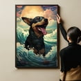 thumbnail image 4 of Australian Kelpie Canvas Wall Art Framed Great Wave Oil Painting Stretched and Framed Artsy Romantic Wall Paintings Girlfriend gift for Living Room Bedroom Bathroom Office Wall Décor, 4 of 4