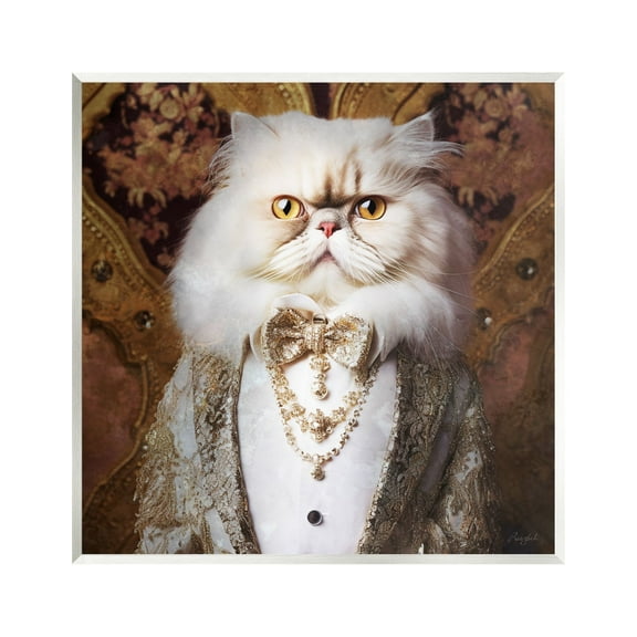 Stupell Industries Fancy Cat Portrait Animals & Insects Painting Unframed Art Print Wall Art, 12 x 12