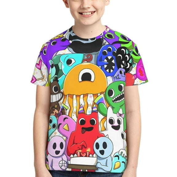 Kids Game Garden Of Banban T-Shirts Youth 3D Print Short Sleeve Kid's Game Shirt Teenage Fashion Tee for Boys Girls X-Small