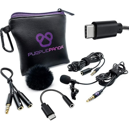 indad konvergens Helt vildt Purple Panda USB-C Lavalier Lapel Microphone - Professional Omnidirectional  Condenser Clip On Lav Mic (USB Type C) - | Walmart Canada
