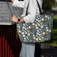 thumbnail image 4 of Wukai Flowers and Bee Print Zipper Bag,large Beach Tote Bag,Waterproof Sandproof Bag,Grocery and Picnic Tote Travel Bag, 4 of 5