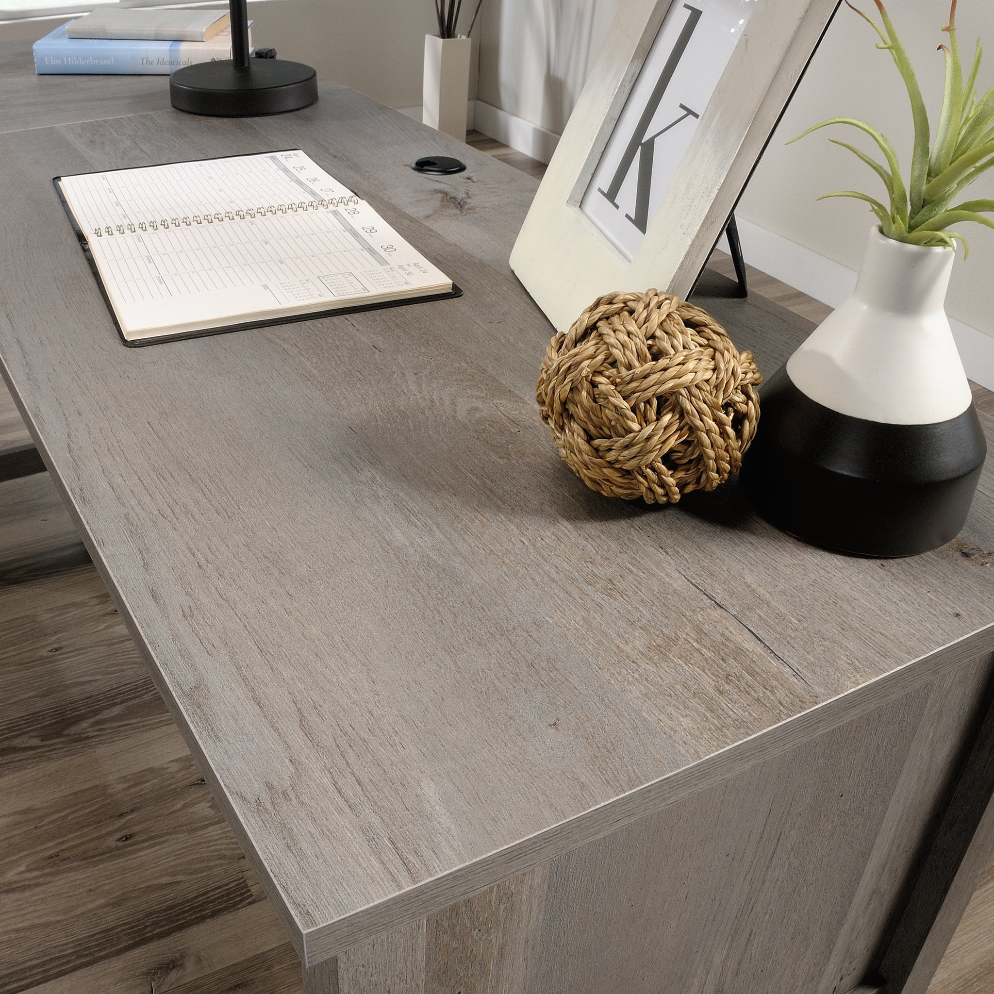 Sauder Cottage Road L-Shaped Desk, Mystic Oak Finish