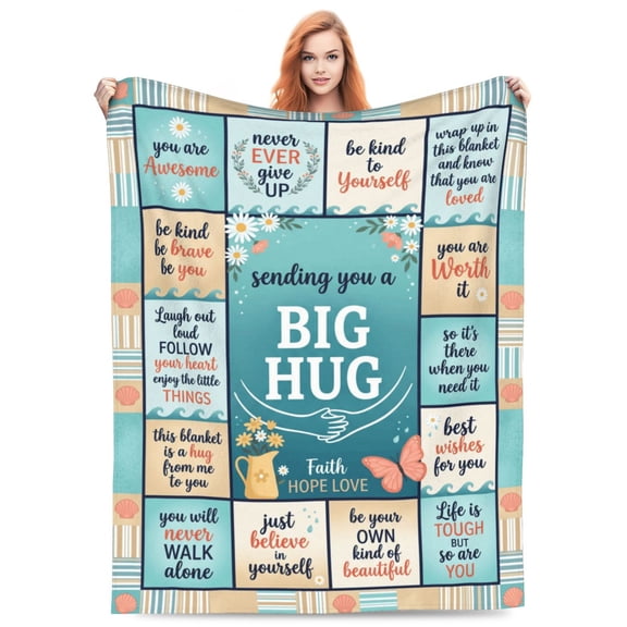 Get Well Gift Blanket, Thinking of You Throw, Soft Comfort Blanket for Women, After Surgery Inspirational Gift, Feel Better Hug Gift 50x40