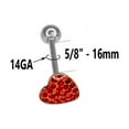 thumbnail image 6 of Heart Paved Tongue Ring Surgical Steel 14ga 5/8" - 16mm, 6 of 7