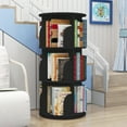thumbnail image 2 of 3 Tier 360° Rotating Stackable Shelves Bookshelf Organizer - Black, 2 of 5