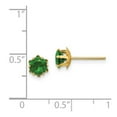 thumbnail image 2 of 14k Yellow Gold Polished Post 5mm Simulated Emerald (May) Earrings 5x5mm Stud Earring for Women, 2 of 2