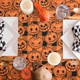 thumbnail image 4 of Halloween Tablecloth, Pumpkin Buffalo Check Table Cloth, Orange and Black Tablecloths, Waterproof Spillproof Tablecover for Party Holiday Kitchen Dining Table, 60 in x 120 in, Rectangle, 4 of 5