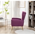 thumbnail image 3 of ZXNYH Modern Velvet Accent Chair for Living Room, Bedroom or Office with Stylish Metal Legs, Plush Upholstery and Wood Frame, Small-Medium, Teal, 3 of 3