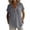 Gray, variant on dazeni Linen Tops for Womens Loose Fit Lapel V Neck Henley Shirts Summer Short Sleeve T Shirts Gray