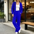 thumbnail image 6 of Womens Solid Color Full Zip Hoodie Tracksuit Long Sleeve with Pockets Drawstring Waist Jogger Pants Loose Fit Comfortable Sets Casual Fall Winter Lounge Wear Two Piece Tracksuit, 6 of 8