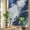 Blue, variant on Rainbow Window Privacy Film, Marble Black Static Cling Window Film PVC, Abstract Gold White Brick Stone Motif No Glue UV Blocking Glass Covering, Removable Stained Glass Sticker 17.7''x39.3''