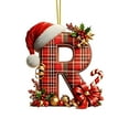 thumbnail image 2 of Christmas Tree Ornaments 2D Acrylic Monogram Pendants With Santa Hat 26 Letters Hanging Decorations For DIY Crafts And Home Decor, 2 of 5