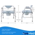 thumbnail image 3 of Bariatric Commode with Drop Arm & Extra Commode Bucket & Lid Set, Height Adjustable 3 in 1 Bedside Commode, Raised Toilet Seat & Toilet Safety Rail, Extra-Wide, Holds up to 500lbs, 3 of 4