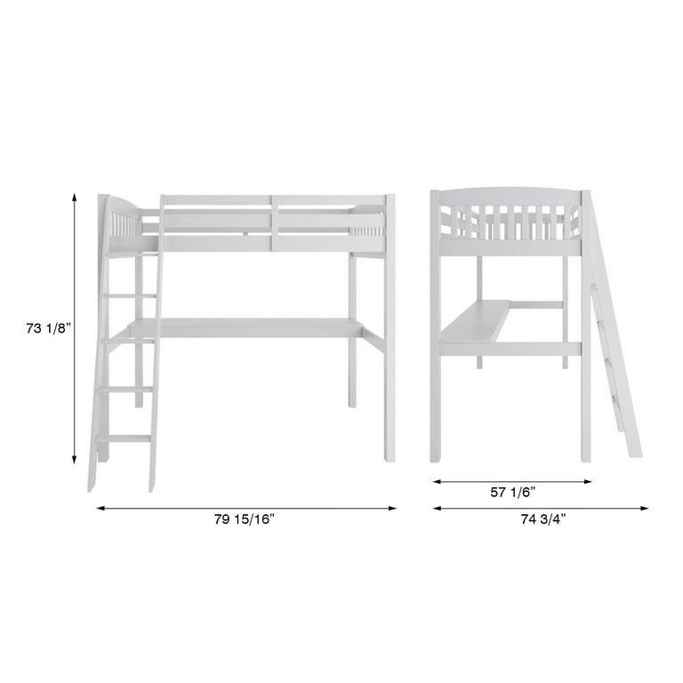 Harper & bright designs white online multifunctional bunk bed with desk