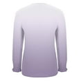 thumbnail image 5 of Htigea Women's Crew Neck T Shirts Casual Long Sleeve with Smocked Cuffs Gradient Color Pullover Tunic Tops Purple XL, 5 of 6