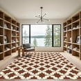thumbnail image 2 of ODIKA 5'x7' Machine Washable Non-Slip Area Rug, Stylish Interlocking Animal Inspired Design with Warm Accents High Traffic Rug with Pad, Brown, 909351, 2 of 8