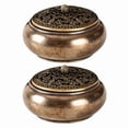 thumbnail image 1 of MasteelfCA 2pcs Brass Desktop Burner Retro Mini Censer Incense Holder for Home Office, 1 of 8