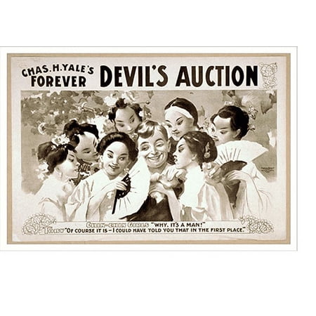 Historic Print, Chas. H. Yales forever Devils auction - 3, 16" x 20"