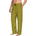 thumbnail image 2 of Uemuo Yellow Checkered Plaid Pattern Men's Wide Leg Palazzo Lounge Pants with Pockets Light Weight Loose Comfy Casual Pajama Pants-X-Large, 2 of 9