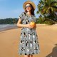 thumbnail image 4 of Disketp Funny Beagle Active Dog para Vestido de Manga Corta para Mujeres, Vestidos de Verano para Mujeres, Casual y Holgado para la Playa, 4 of 6