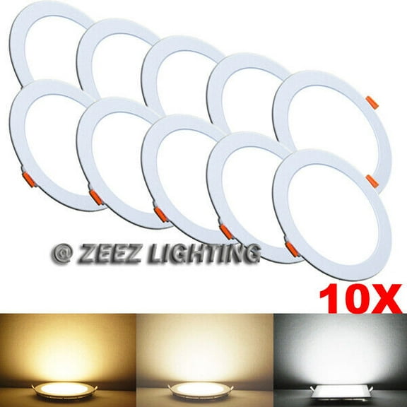 10X Cool White 6W 4" Round LED Recessed Ceiling Panel Light Bulb Lamp Fixture
