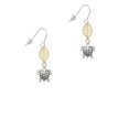 thumbnail image 2 of Delight Jewelry Silvertone Sea Turtle Goldtone Leaf French Earrings, 2 of 4