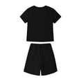 thumbnail image 5 of Efsteb Boys Summer Outfits 2 Piece Casual Set Short Sleeve Tshirt Elastic Waist Shorts Kid Clothing Sets Sweatsuit (Black,13-14 Years), 5 of 7