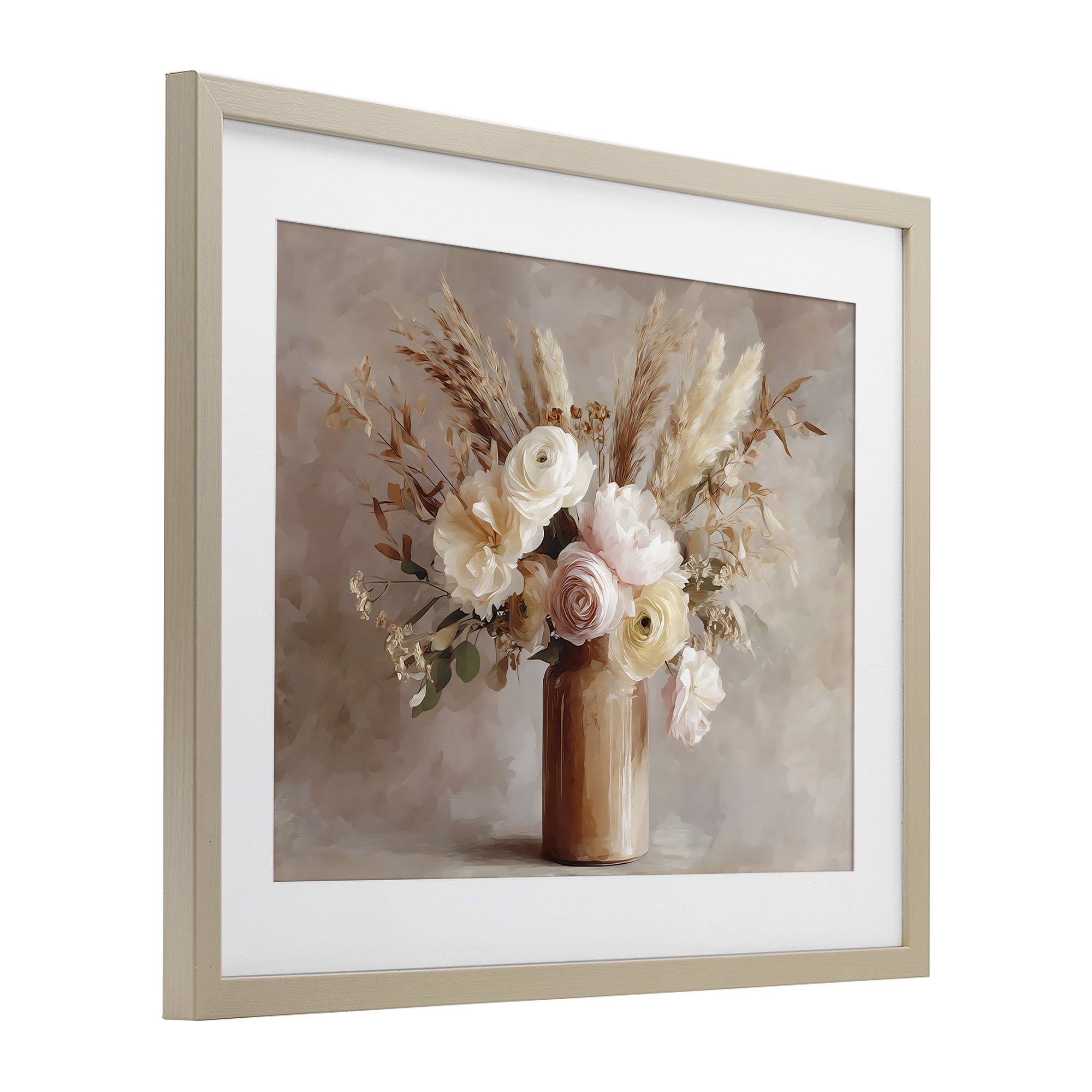 Stupell Industries Elegant Wheat Bouquet in Vase Birch Framed Print Under Glass, design by Franklyn Gregory