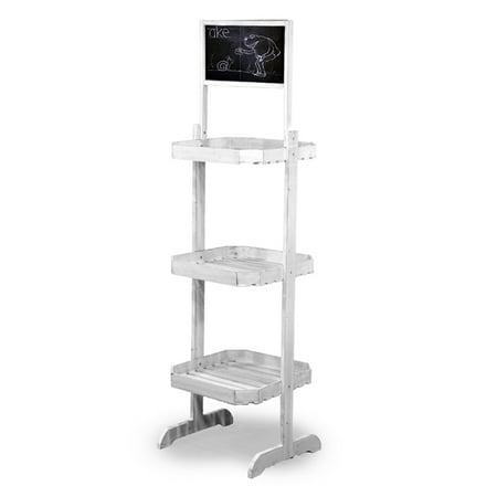 Wooden Three Shelf Store Display With Chalkboard