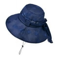 thumbnail image 3 of SkyAuks Sun Hats for Women with Hat Clip, Wide Brim Bucket Hats for Women with Bow, Foldable UPF 50+ UV Protection Hiking Fishing Gardening Caps Outdoor, Navy Blue, 3 of 8