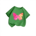 thumbnail image 3 of Tiijoy Little Girls Graphic Tee Butterfly Print Short Sleeve Casual T Shirt, Sizes 5-6, 3 of 3