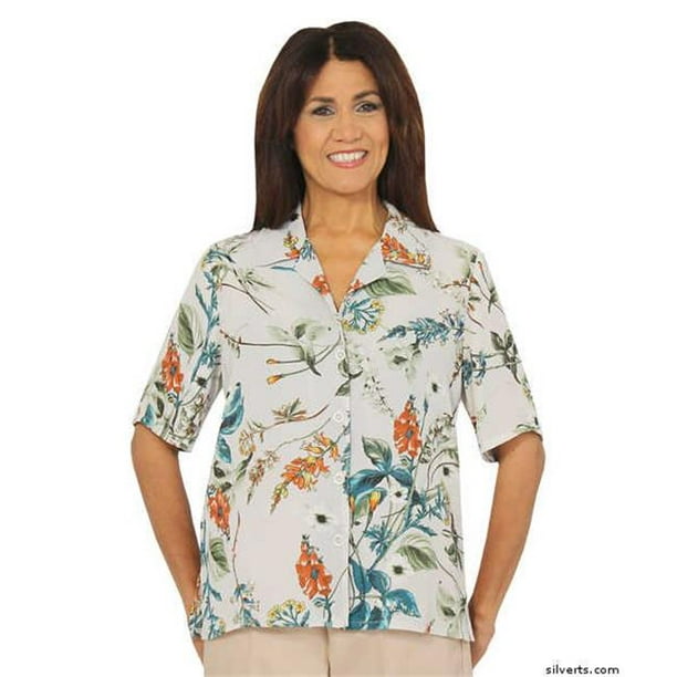 Silvert's - silverts 132502005 womens regular short sleeve blouse for ...