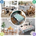 thumbnail image 4 of Simple Petal Shaped Geometric Floral Pattern Rectangle Tablecloth 60"x84",Waterproof Polyester Rectangle Table Cloth, Wipeable Spillproof Polyester Tablecloth for Dining, Camping, Indoor and Outdoor, 4 of 5