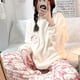 thumbnail image 4 of Cinnamoroll & Kuromi Hello Kitty Fuzzy Plush 2 Pcs Pajamas for Women Autumn Winter New Warm Cozy Sleepwear Home Casual Clothes, 4 of 4