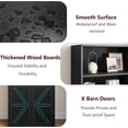 thumbnail image 4 of Bookcase with Doors Industrial Bookshelf 11.8in Depth Display Storage Shelves 71.4in Tall Farmhouse Bookcases Wooden 6 Shelf Bookshelvels for Bedroom, Living Room, Home Office, 4 of 8
