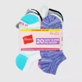 thumbnail image 2 of Hanes Girls' 20pk Super Soft No Show Socks Multicolor size-M, 2 of 5