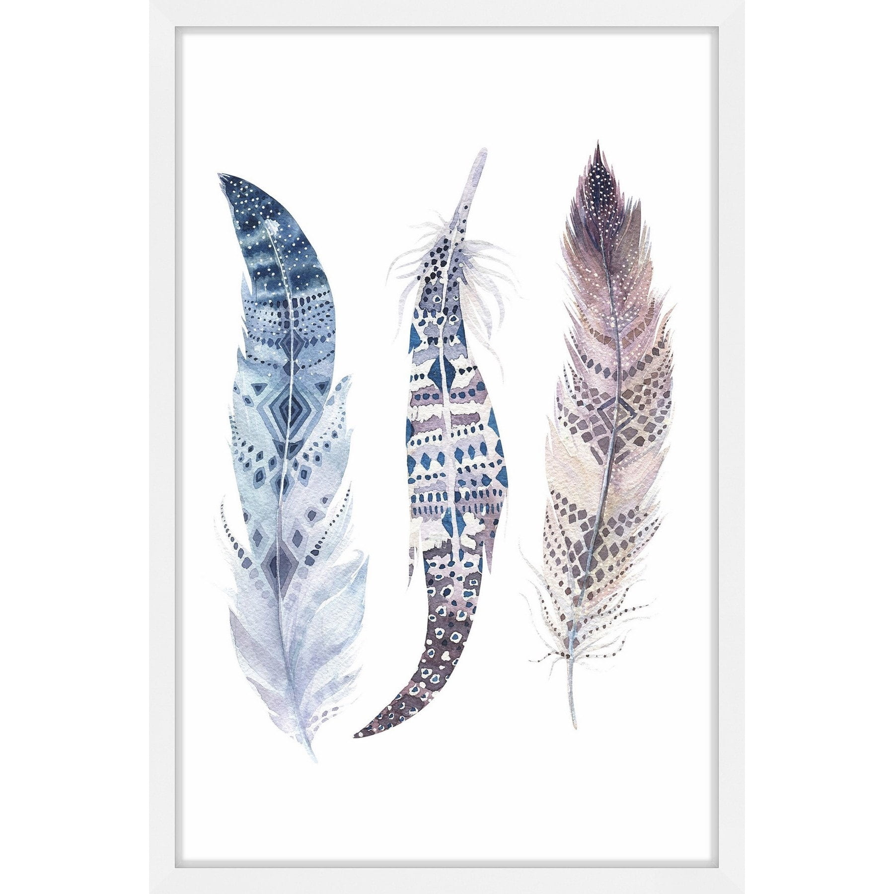 Marmont Hill "Wavy Feathers" by Shayna Pitch Framed Painting Print