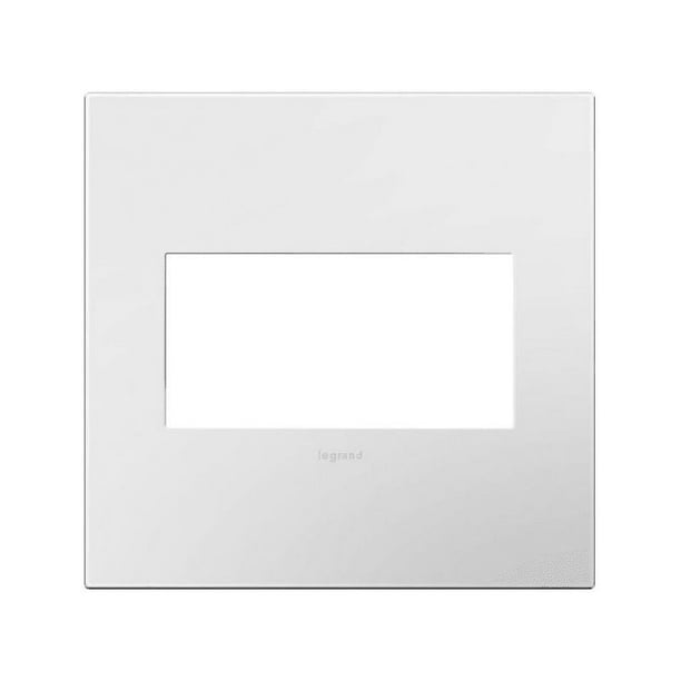Legrand adorne 2Gang Screwless Wall Plate in Gloss WhiteonWhite