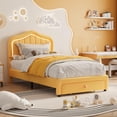 thumbnail image 3 of Trilenars Twin Size Upholstered Bed Frame in Yellow,Yellow, 3 of 6