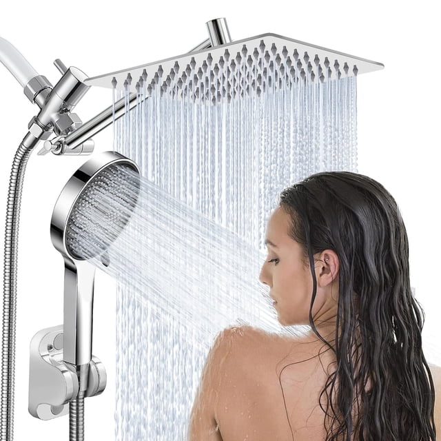 Cabezal de ducha tipo lluvia Ashwanth de 20 cm con combinación de rociador portátil