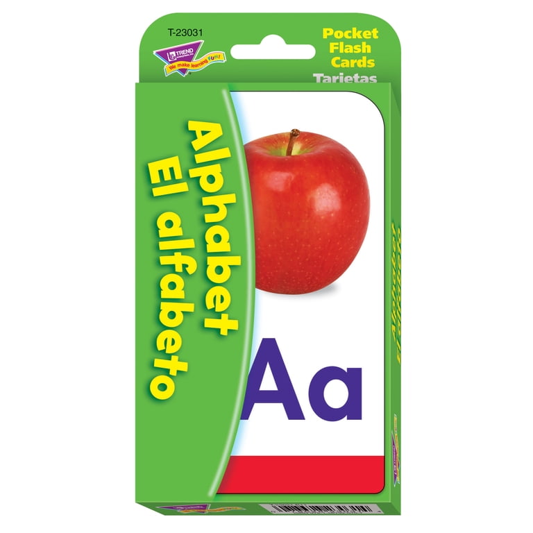 TREND Alphabet/El Alfabeto (EN/SP) Pocket Flash Cards, 6 Packs