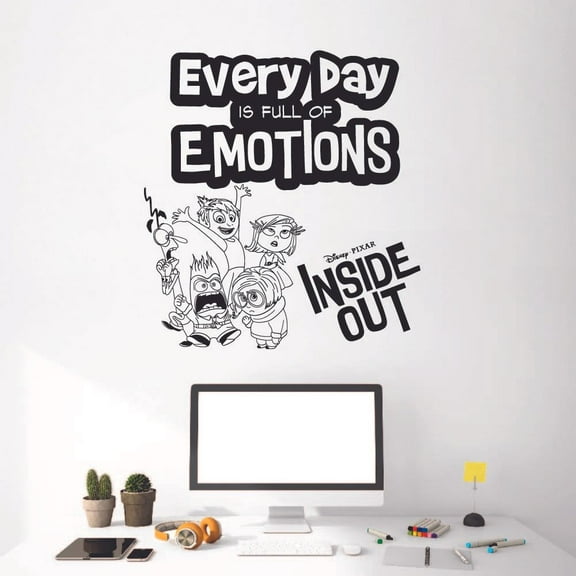 Disney Movie Inside Out Quote - Every Day Is Full Of Emotions Disney Movie Inside Out Boys Girls Wall DecorVinyl Wall Decal Wall Art Bedroom Nursery Play Room Wall Decoration Size (10x10 inch)