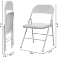 thumbnail image 2 of Folding Chairs Set of 2, Portable Folding Chair Hold Up to 350 Pounds, Grey Metal Folding Chair Suitable for Dining Room, Living Room, Office, Indoor and Outdoor Events, Gray, 2 of 7