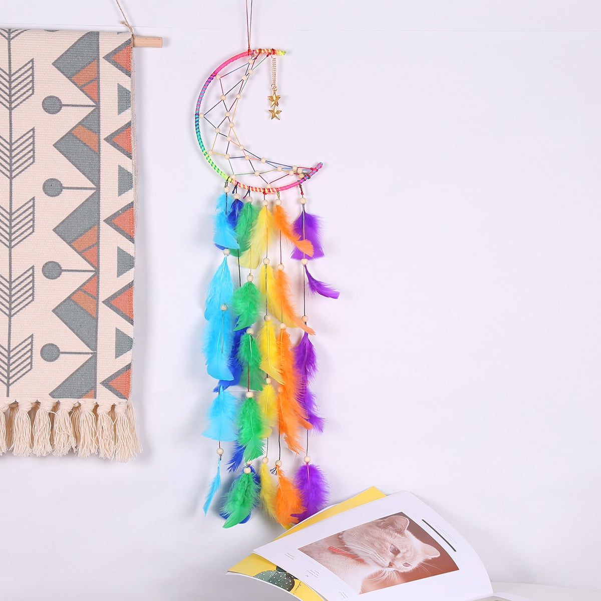 ZYNQACC DIY Dream Catcher Kit,Daisy Dream Catcher Craft Kit,Handmade  Feather Dream Catcher Bedroom Wall Hanging Decor Perfect DIY Birthday Gift  Box