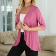 thumbnail image 6 of BangWanChi Women's Casual 3/4 Sleeves Cardigan Lightweight Soft Open Front Cardigans, 6 of 6
